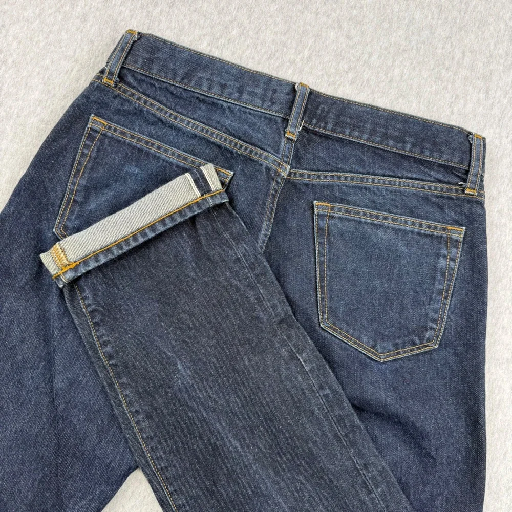 Uniqlo Jeans Mens Fits‎ 30x30 Blue Slim Straight Low Rise Redline Selvedge Denim